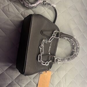 Steve Madden Charcoal Satchel with Silver Accents
